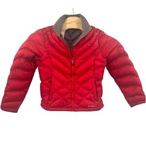 Women’s LL Bean Ultralight Goose Down Jacket 850 Puffer Red Size Small READ
